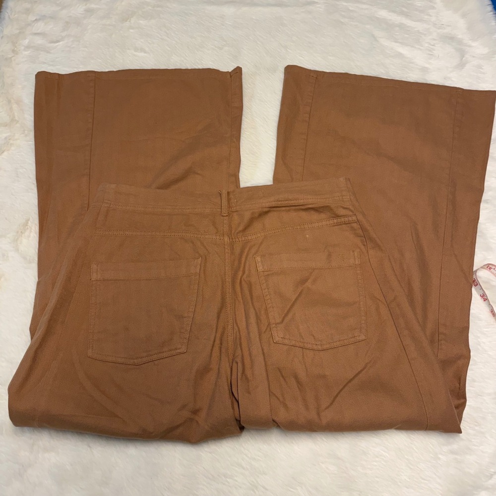 Pilcro Wide Leg Pants in Rust Brown